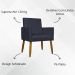 Poltrona Decorativa Para Sala Recepção Consultório Escritório Mari Suede Preto