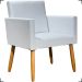 Poltrona Decorativa Para Sala Recepção Consultório Escritório Nina Corino Branco