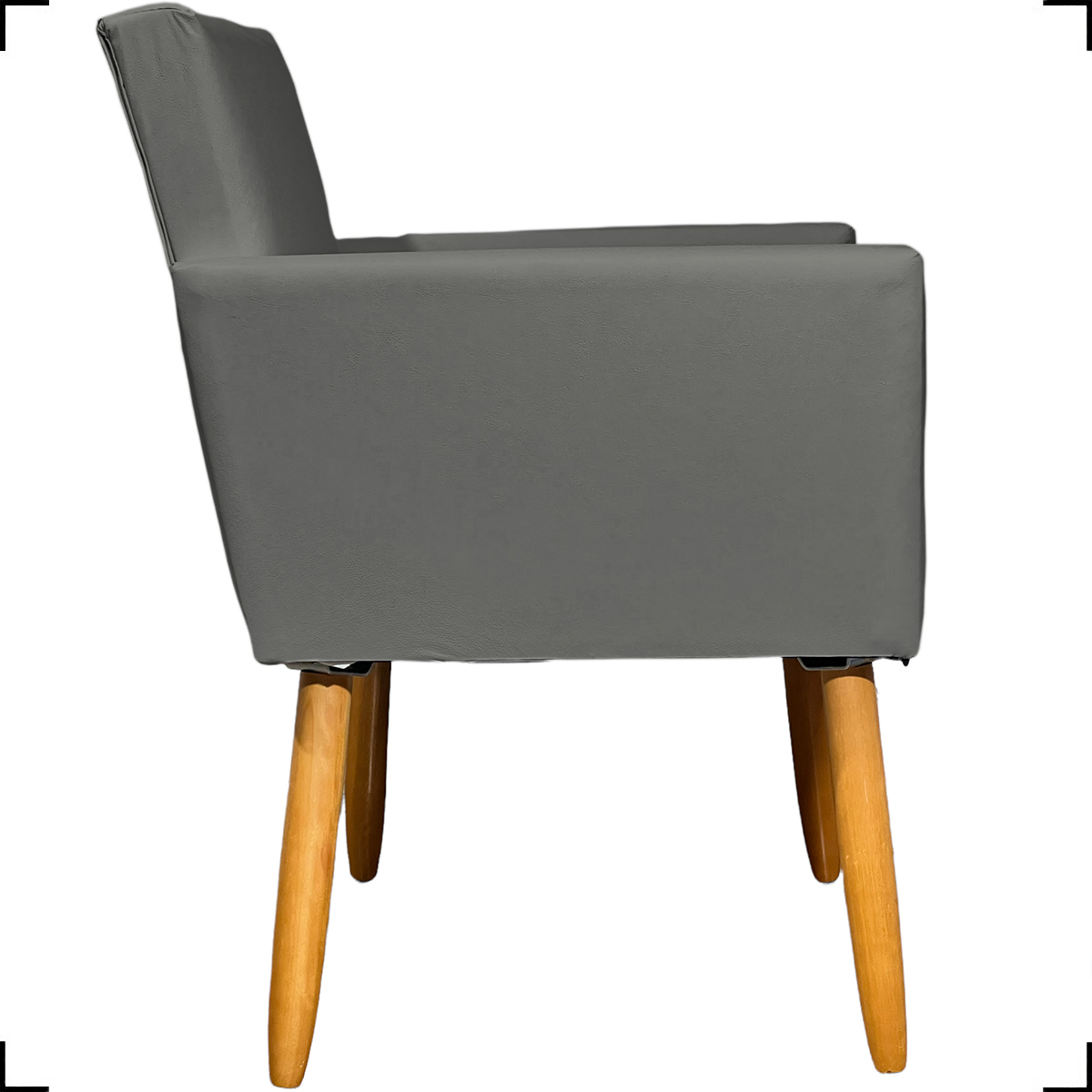 Poltrona Decorativa Para Sala Recepção Consultório Escritório Nina Corino Cinza