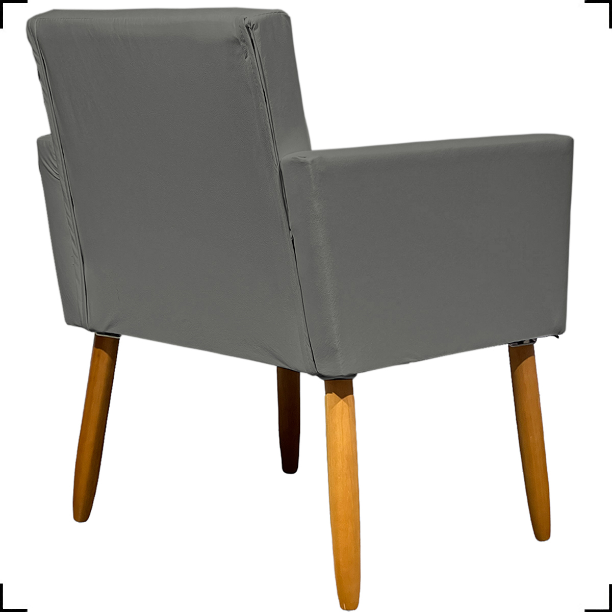 Poltrona Decorativa Para Sala Recepção Consultório Escritório Nina Corino Cinza