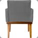 Poltrona Decorativa Para Sala Recepção Escritório Divine Base Reforçada De Madeira Suede Cinza