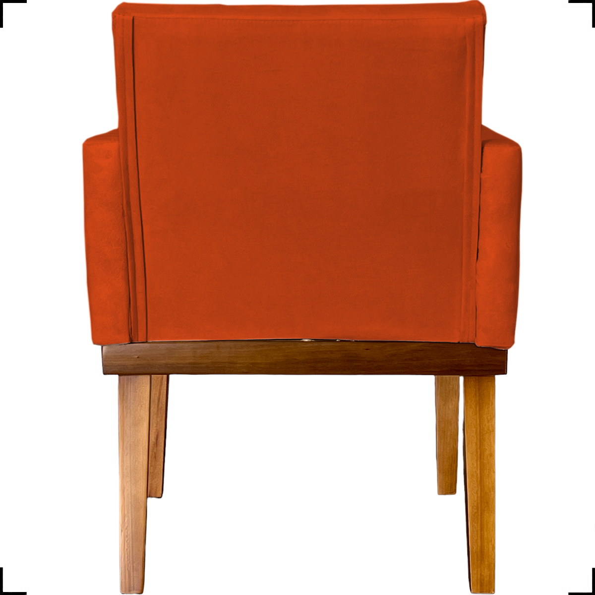 Poltrona Decorativa Para Sala Recepção Escritório Divine Base Reforçada De Madeira Suede Terracota