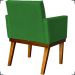 Poltrona Decorativa Para Sala Recepção Escritório Divine Base Reforçada De Madeira Suede Verde