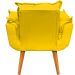 Poltrona Decorativa Para Sala Recepção Manicure Confortável Alice Suede Amarelo Pés Trapézio