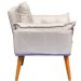 Poltrona Decorativa Para Sala Recepção Manicure Confortável Alice Suede Bege Pés Trapézio