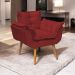 Poltrona Decorativa Para Sala Recepção Manicure Confortável Alice Suede Bordô Pés Trapézio