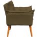 Poltrona Decorativa Para Sala Recepção Manicure Confortável Alice Suede Marrom Pés Trapézio