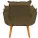 Poltrona Decorativa Para Sala Recepção Manicure Confortável Alice Suede Marrom Pés Trapézio