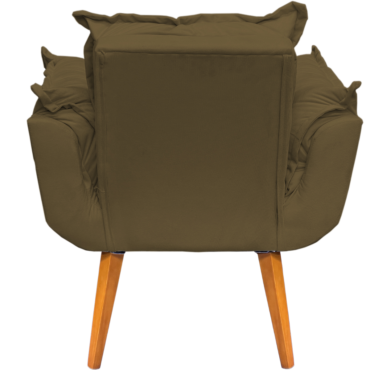 Poltrona Decorativa Para Sala Recepção Manicure Confortável Alice Suede Marrom Pés Trapézio