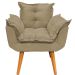 Poltrona Decorativa Para Sala Recepção Manicure Confortável Alice Suede Nude Pés Trapézio