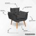 Poltrona Decorativa Para Sala Recepção Manicure Confortável Alice Suede Preto Pés Trapézio