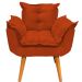 Poltrona Decorativa Para Sala Recepção Manicure Confortável Alice Suede Terracota Pés Trapézio