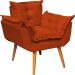 Poltrona Decorativa Para Sala Recepção Manicure Confortável Alice Suede Terracota Pés Trapézio