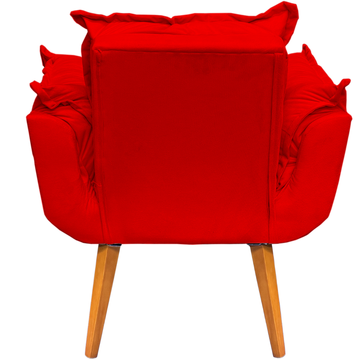 Poltrona Decorativa Para Sala Recepção Manicure Confortável Alice Suede Vermelho Pés Trapézio