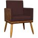 Poltrona Decorativa Para Sala Recepção Manicure Consultório Cadeira Lis Corino Peroba e Suede Bordô