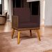 Poltrona Decorativa Para Sala Recepção Manicure Consultório Cadeira Lis Corino Peroba e Suede Bordô