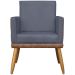 Poltrona Decorativa Para Sala Recepção Manicure Consultório Cadeira Lis Corino Peroba e Suede Cinza