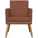 Poltrona Decorativa Para Sala Recepção Manicure Consultório Cadeira Lis Corino Peroba e Suede Terracota
