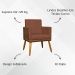 Poltrona Decorativa Para Sala Recepção Manicure Consultório Cadeira Lis Corino Peroba e Suede Terracota