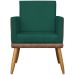 Poltrona Decorativa Para Sala Recepção Manicure Consultório Cadeira Lis Corino Peroba e Suede Verde