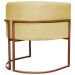 Poltrona Decorativa Para Sala Recepção Manicure Escritório Luna Suede Amarelo Base de Ferro Bronze