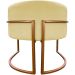 Poltrona Decorativa Para Sala Recepção Manicure Escritório Luna Suede Amarelo Base de Ferro Bronze