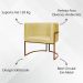 Poltrona Decorativa Para Sala Recepção Manicure Escritório Luna Suede Amarelo Base de Ferro Bronze
