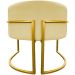 Poltrona Decorativa Para Sala Recepção Manicure Escritório Luna Suede Amarelo Base de Ferro Dourado