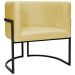 Poltrona Decorativa Para Sala Recepção Manicure Escritório Luna Suede Amarelo Base de Ferro Preto