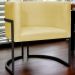 Poltrona Decorativa Para Sala Recepção Manicure Escritório Luna Suede Amarelo Base de Ferro Preto
