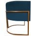 Poltrona Decorativa Para Sala Recepção Manicure Escritório Luna Suede Azul Marinho Base de Ferro Bronze