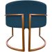 Poltrona Decorativa Para Sala Recepção Manicure Escritório Luna Suede Azul Marinho Base de Ferro Bronze