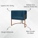 Poltrona Decorativa Para Sala Recepção Manicure Escritório Luna Suede Azul Marinho Base de Ferro Bronze