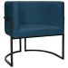 Poltrona Decorativa Para Sala Recepção Manicure Escritório Luna Suede Azul Marinho Base de Ferro Preto