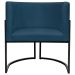 Poltrona Decorativa Para Sala Recepção Manicure Escritório Luna Suede Azul Marinho Base de Ferro Preto