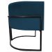 Poltrona Decorativa Para Sala Recepção Manicure Escritório Luna Suede Azul Marinho Base de Ferro Preto