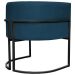 Poltrona Decorativa Para Sala Recepção Manicure Escritório Luna Suede Azul Marinho Base de Ferro Preto