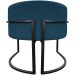 Poltrona Decorativa Para Sala Recepção Manicure Escritório Luna Suede Azul Marinho Base de Ferro Preto