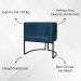 Poltrona Decorativa Para Sala Recepção Manicure Escritório Luna Suede Azul Marinho Base de Ferro Preto