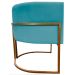 Poltrona Decorativa Para Sala Recepção Manicure Escritório Luna Suede Azul Turquesa Base de Ferro Bronze