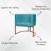 Poltrona Decorativa Para Sala Recepção Manicure Escritório Luna Suede Azul Turquesa Base de Ferro Bronze