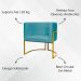 Poltrona Decorativa Para Sala Recepção Manicure Escritório Luna Suede Azul Turquesa Base de Ferro Dourado