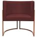 Poltrona Decorativa Para Sala Recepção Manicure Escritório Luna Suede Bordô Base de Ferro Bronze