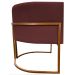 Poltrona Decorativa Para Sala Recepção Manicure Escritório Luna Suede Bordô Base de Ferro Bronze