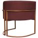 Poltrona Decorativa Para Sala Recepção Manicure Escritório Luna Suede Bordô Base de Ferro Bronze