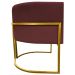 Poltrona Decorativa Para Sala Recepção Manicure Escritório Luna Suede Bordô Base de Ferro Dourado