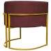 Poltrona Decorativa Para Sala Recepção Manicure Escritório Luna Suede Bordô Base de Ferro Dourado