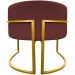 Poltrona Decorativa Para Sala Recepção Manicure Escritório Luna Suede Bordô Base de Ferro Dourado