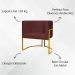 Poltrona Decorativa Para Sala Recepção Manicure Escritório Luna Suede Bordô Base de Ferro Dourado