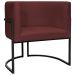 Poltrona Decorativa Para Sala Recepção Manicure Escritório Luna Suede Bordo Base de Ferro Preto